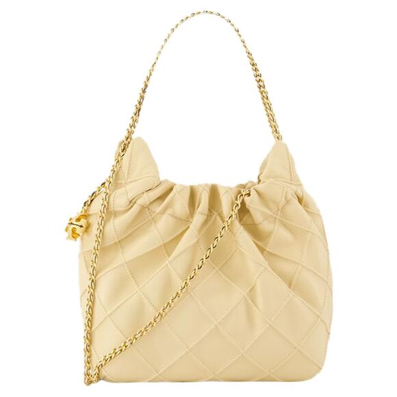 Fleming Mini Shoulder Bag - Tory Burch - Leather - Beige - Picture 3 of 4